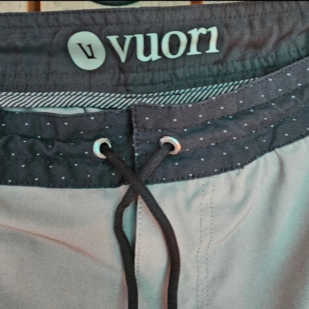 Vuori EUC Gray and Black Boardshorts